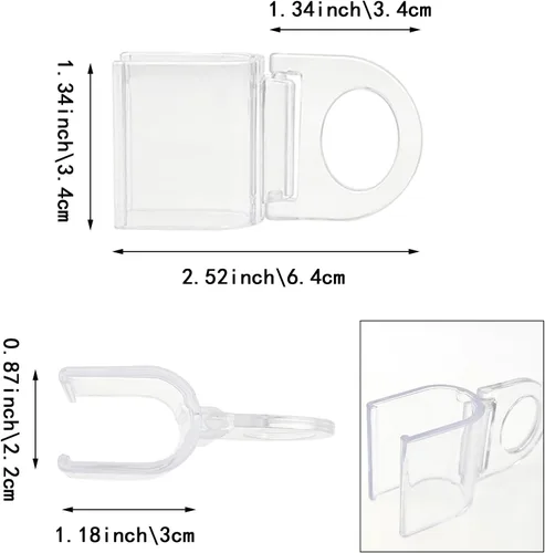 Vista 2 de Paquete de 10 agarres enrollables en forma de U para colgar cortinas con anillo, clips de cortina para ventanas inalámbricas para el hogar, clips