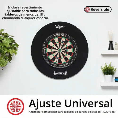 Vista 5 de Viper Defender tablero trasero y paquete de tablero de sisal/cerda para dardos de punta de acero