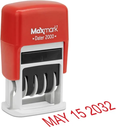 Vista 18 de MaxMark 2000 Dater - Sello de fecha autoentintado, color negro, paquete de 2