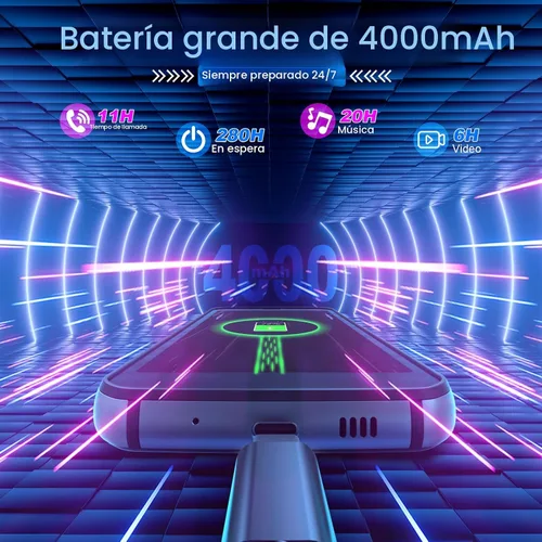 Vista 7 de Unifone S62 Teléfono celular resistente desbloqueado (128GB, 4GB) 5.7 pulgadas IP68 impermeable Android, cámara dual de 12 MP, batería todo el día