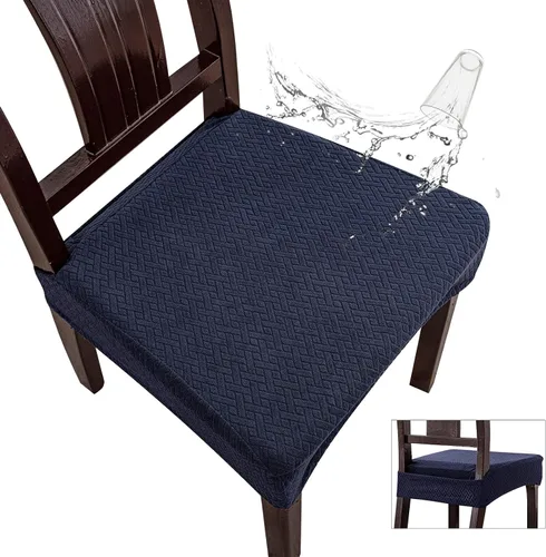 Vista 12 de Genina Fundas de asiento impermeables para sillas de comedor (2 unidades, con abertura trasera, beige)