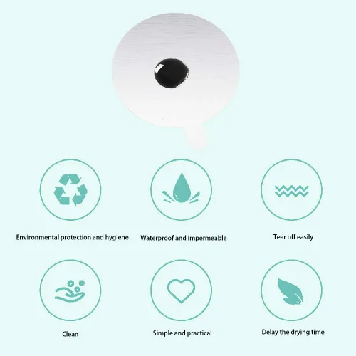 Vista 4 de 900 calcomanías desechables de 1 pulgada para pegamento para pestañas, almohadillas de palet, pegamento impermeable, calcomanías de papel
