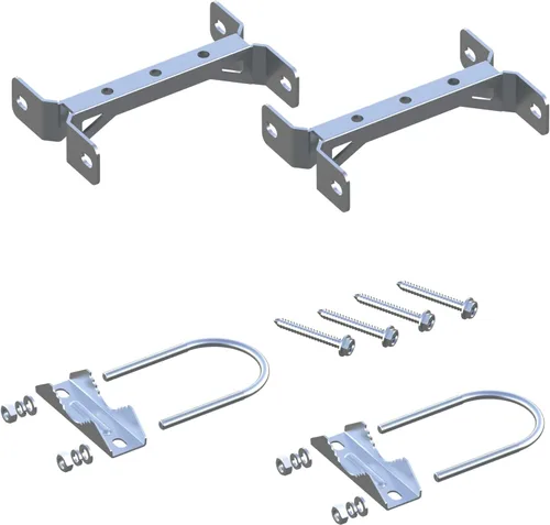 Vista 2 de 2 piezas de antena de acero inoxidable montaje en pared antena mástil abrazadera V soporte de mandíbula kit de accesorios [ sin el poste] para TV CB