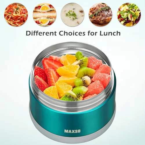 Vista 9 de MAXSO Tarro de Comida para Comida Caliente - Termo de Sopa de 24 OZ para Adultos Contenedores de Almuerzo con Aislamiento al Vacío con Cuchara