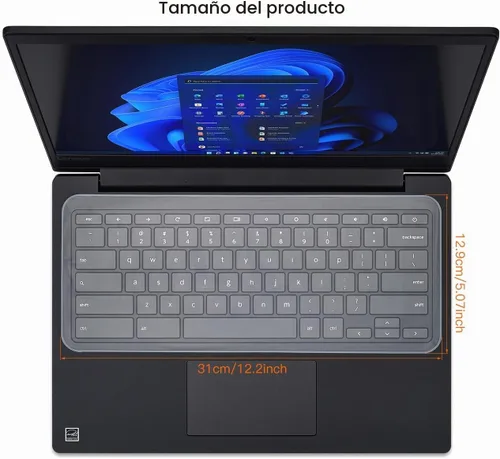 Vista 2 de Funda protectora universal para teclado de laptop de 13 pulgadas y 14 pulgadas, ultradelgada, Dell, HP, Lenovo, Acer, Asus MacBook, a prueba