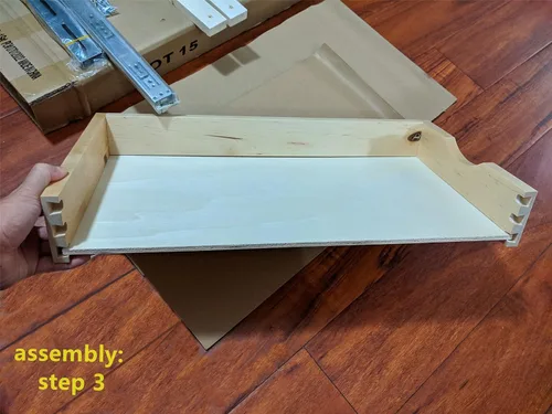 Vista 7 de D.I.Y - Cajón extraíble de 11 pulgadas, bandeja rodante de madera para base de cocina, organizador deslizante para almacenamiento de despensa