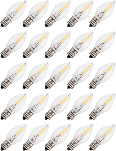 Vista 7 de Creative Hobbies Bombillas LED de noche, 4 W, 5 W, 6 W, 7 W, equivalente incandescente, base de candelabro C7, cuerdas de luz de Navidad