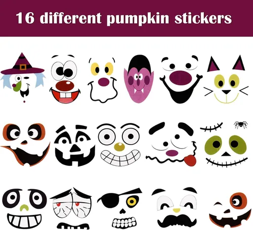 Vista 3 de Sumind Kit de manualidades de calabaza de Halloween, 32 piezas, calcomanías