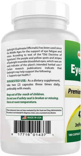 Vista 7 de Best Naturals Eyebright 470 mg 180 Capsules
