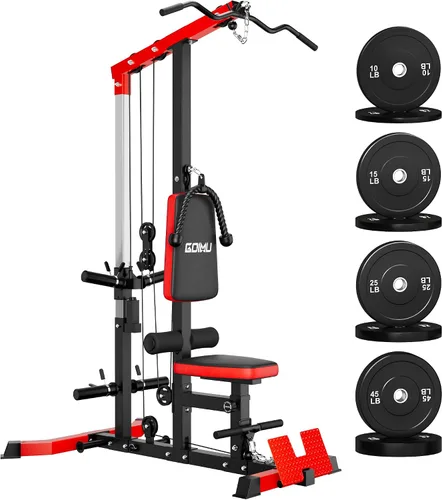 Vista 13 de LS01 Máquina de tracción LAT, máquina de cable para remo LAT con abdominales, torre LAT con accesorios de remo con cable, estaciones de polea 3 en 1