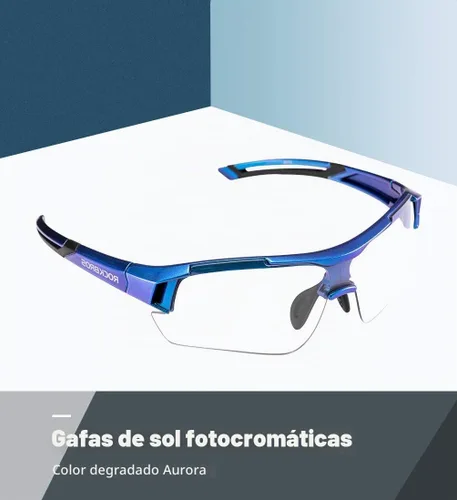 Vista 2 de ROCKBROS Gafas de sol deportivas fotocrómicas 0.78 oz Gafas de sol anti
