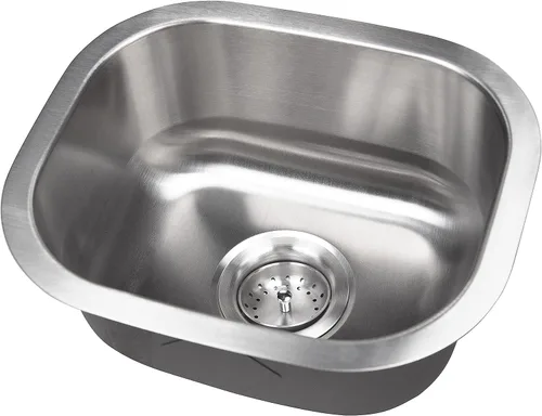 Vista 3 de MSI Fregadero y colador de barra de cocina de acero inoxidable calibre 18 de 14 pulgadas