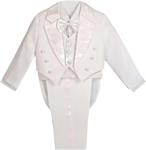 Vista 7 de Lito Angels Traje clásico de esmoquin con colas para niños de 5 piezas Negro (Cummerbund)