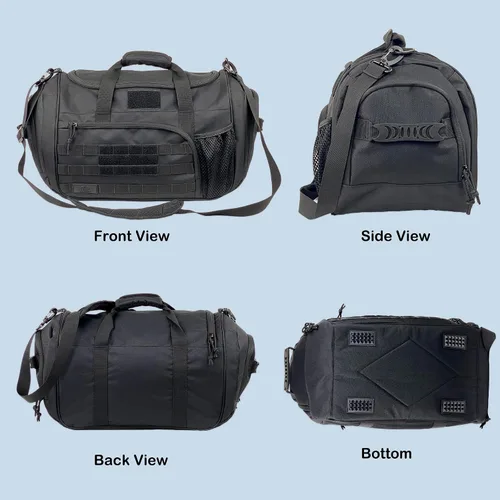 Vista 9 de APRlLBAY - Bolsa de lona militar de gran capacidad de 43 litros, bolsa táctica de gimnasiofin de semana para hombres y mujeres (negro azabache)