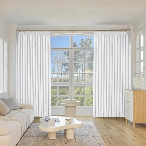 Vista 19 de MUMFAS Cortina opaca para oscurecer la habitación, cortinas opacas de 63 pulgadas de largo, con aislamiento térmico y división de habitación