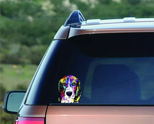 Vista 7 de Calcomanías de vinilo para auto con el texto "Enjoy It Dean Russo", Beagle