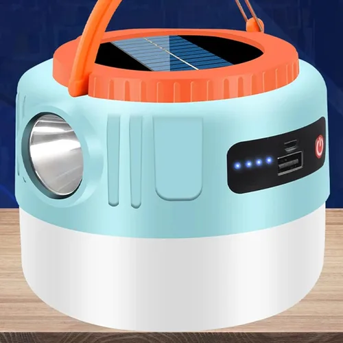 Vista 6 de Luz solar para acampada, lámpara de tienda portátil LED emergencias USB recargable camping con control remoto luz portátil