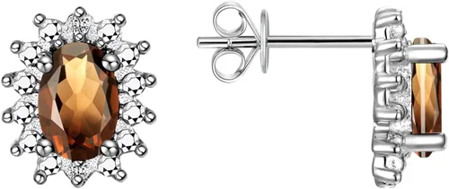 Vista 43 de Rylos Aretes tipo dormilona de plata de ley 925, ovalados y diamantes de 0.236 x 0.157 pulgadas, exquisitas joyas de piedra