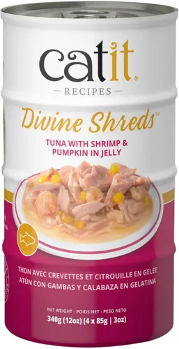 Vista 9 de Catit Divine Shreds in Jelly, adorno prémium para comida para gatos, paquete múltiple de pollo