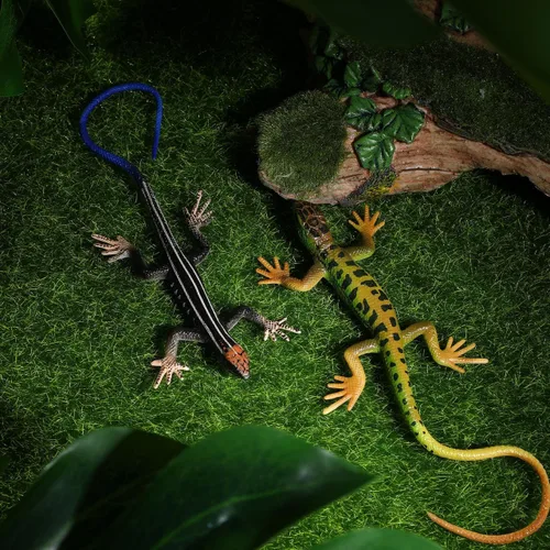 Vista 2 de NUOBESTY Realista falso lagarto modelo artificial reptil plástico lagarto figuras de acción trucos juguetes educativos broma 2 piezas