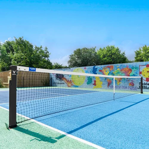 Vista 4 de Vermont Postes de pickleball Tamaño reglamentario, postes de acero resistentes a la intemperie con enchufes de tierra opcionales, solo postes