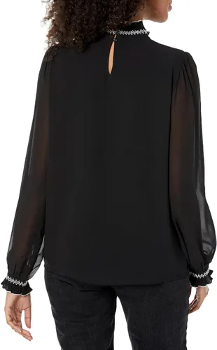Vista 2 de Karl Lagerfeld Paris Blusa de cuello alto para mujer