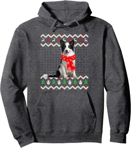 Vista 5 de Border Collie Dog Ugly Christmas Sweater Xmas Pullover Hoodie
