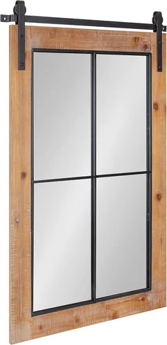 Vista 9 de Kate and Laurel Cates Farmhouse - Espejo de pared para ventana, 22 x 37, blanco, sofisticado espejo de panel de 4 paneles para pared
