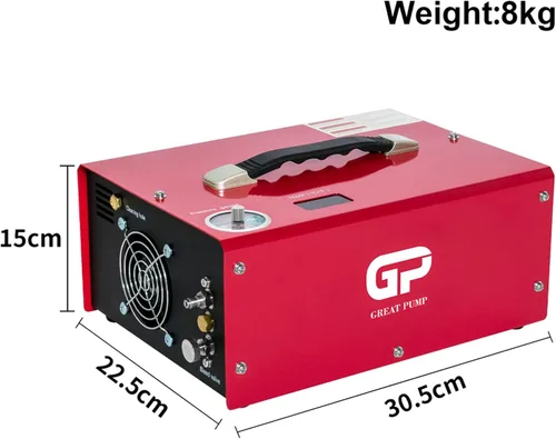 Vista 9 de TUXING Compresor de aire PCP, 4500Psi/30Mpa/300Bar compresor de pistola de aire portátil pequeño sin aceite, rifle PCP de alta presión, pistola