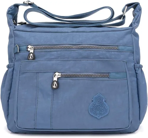 Vista 10 de Bandolera MINTEGRA para mujer de nailon, impermeable, bolsa de hombro, bolsa de mensajero, ligera, con múltiples bolsillos
