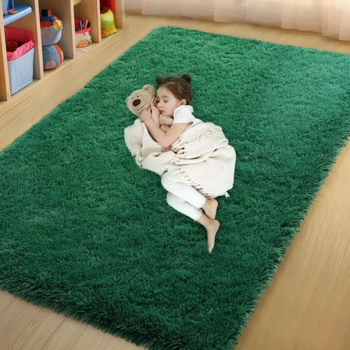 Vista 31 de qulint Alfombra negra para dormitorio, alfombra de área pequeña de 2 x 3 pies para habitación de niños, alfombra suave y mullida para sala de estar