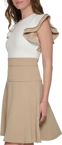 Vista 2 de Tommy Hilfiger Crepe de buceo de manga corta hasta la rodilla para mujer