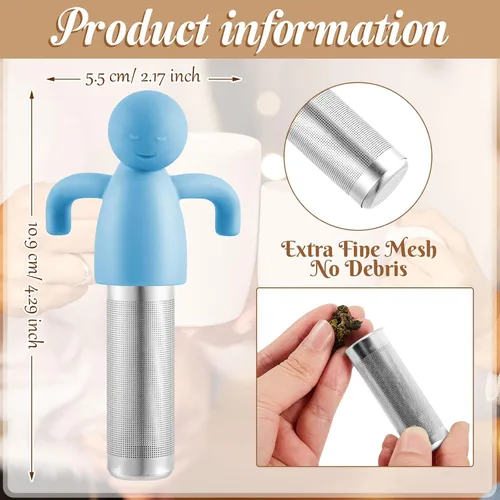 Vista 3 de Hicarer Infusor de té para té suelto, lindo colador de malla fina, filtro de acero inoxidable, difusor de bola de filtro más empinado para teteras