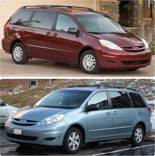 Vista 3 de Conjunto de faros para 2006 2007 2008 2009 2010 Toyota Sienna, carcasa cromada con reflector ámbar izquierdo y derecho