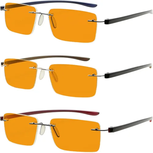 Vista 5 de Eyekepper Gafas de bloqueo de luz azul, paquete de 3 lectores de computadora sin montura