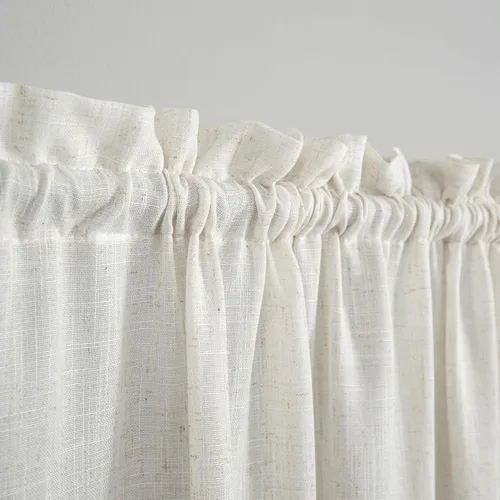 Vista 5 de KOUFALL Juego de 2 cortinas de puerta francesa, cortinas de lino para puerta/ventana, cortina transparente boho para cristal lateral delantero