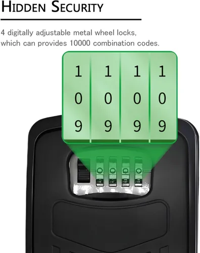 Vista 3 de Caja de cerradura de seguridad extra grande con combinación de 4 dígitos