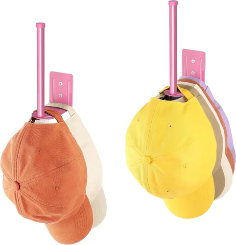 Vista 16 de Durmmur Paquete de 2 Percheros para Gorras de Béisbol, Organizador de Sombreros de Acero Inoxidable para Gorra de Béisbol, Organizador