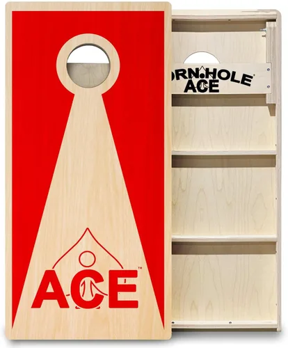 Vista 12 de CornholeAce ACE PRO Tablas de cornhole profesionales de triángulo inverso – ¡sin rebote! Patas anchas triples, madera contrachapada de abedul