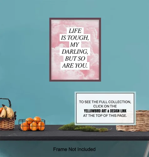Vista 7 de La vida es dura, pero tú también lo eres - Regalos de aliento para mujeres - Decoración de pared con citas inspiradoras y positivas - Arte de pared
