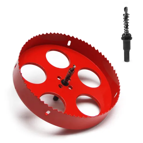 Vista 10 de Utoolmart Sierra de taladro bimetal profesional de acero inoxidable, 0.984 in de profundidad de apertura con mango triangular (2.953 in)
