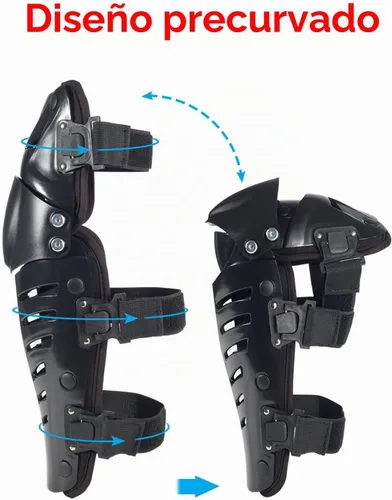 Vista 2 de Protectores de rodilla y espinilla para motocicleta, protección de pierna larga a prueba de choques, protección de rodilla para motocicleta doblable