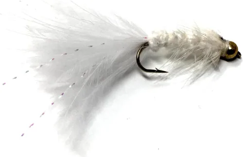 Vista 15 de Feeder Creek Woolly Bugger Moscas de pesca con mosca, 12 piezas, surtido de pesca con mosca Moscas húmedas hechas a mano para pesca con mosca