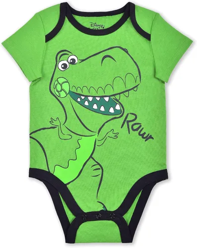 Vista 6 de Disney Toy Story Boys Woody Buzz Lightyear y Rex - Paquete de 3 enterizos para recién nacidos y bebés color amarilloverdeblanco