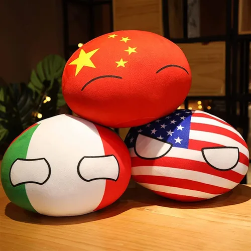 Vista 5 de Pelota de campo de Suecia, peluche de pelota de campo, muñeca de peluche Polandball con colgante de bola de campo para cosplay, lindo llavero