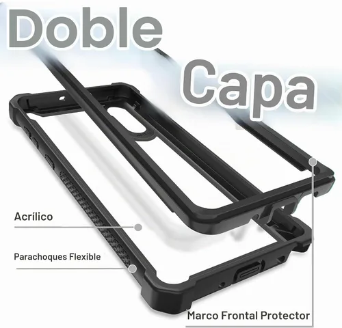 Vista 3 de Funda para Samsung Galaxy Note 10 con protector de pantalla, cuerpo completo, híbrido, de doble capa, a prueba de golpes, acrílico, funda trasera