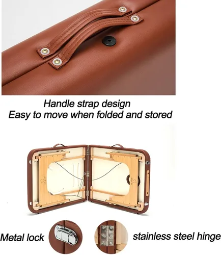 Vista 2 de Mesa de masaje profesional, 2 camas plegables con reposacabezas + reposabrazos + bolsa de hombro para extensiones de pestañas, spa, mesa de tatuaje