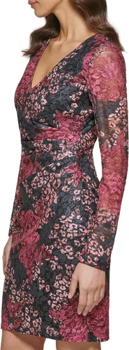 Vista 2 de GUESS Women's Fitted Long Sleeve V-Neck Dress