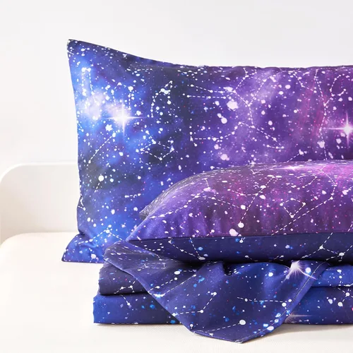 Vista 8 de Wake In Cloud - Juego de sábanas Constellation, juego de 4 piezas, espacio celestial, brujería estelar, galaxia, astrología, ropa de cama
