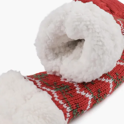 Vista 5 de Zizor Calcetines de punto acogedores para mujer con forro polar cálido y mullido y agarres